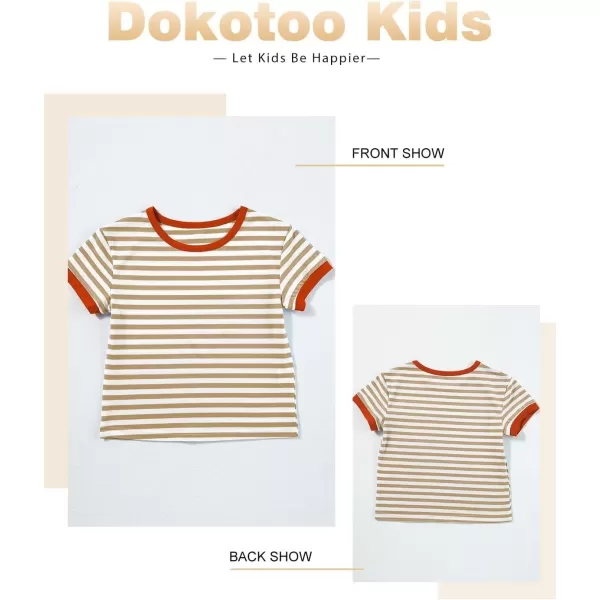 Girls Striped Color Block Short Sleeve T Shirts Casual Crewneck Summer Cute Tee Tops 4-13 Years