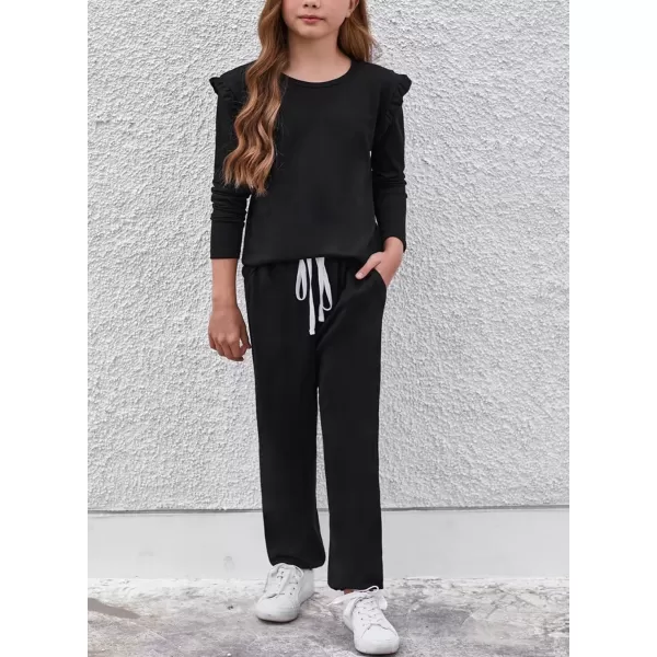 Girls Summer Outfits Cute T-Shirt and Shorts Set with Side Pockets