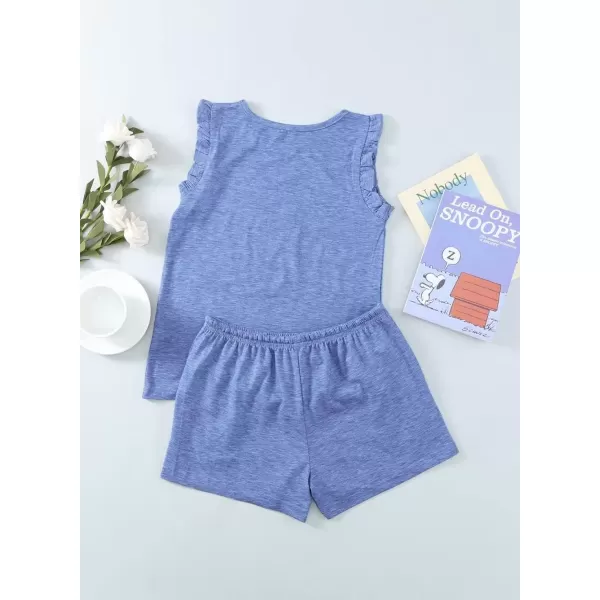 Girls Summer Outfits Cute T-Shirt and Shorts Set with Side Pockets