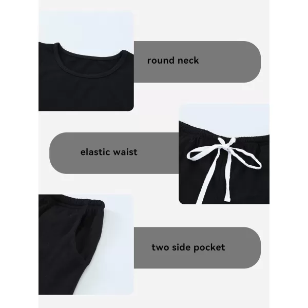 Girls Summer Outfits Cute T-Shirt and Shorts Set with Side Pockets