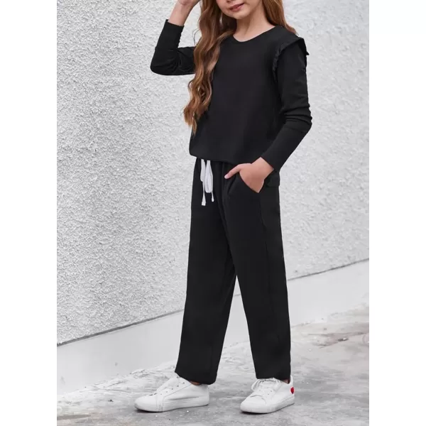 Girls Summer Outfits Cute T-Shirt and Shorts Set with Side Pockets