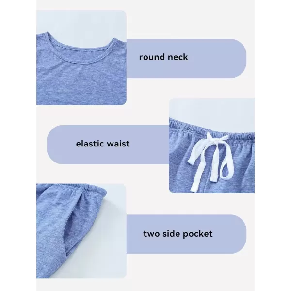 Girls Summer Outfits Cute T-Shirt and Shorts Set with Side Pockets