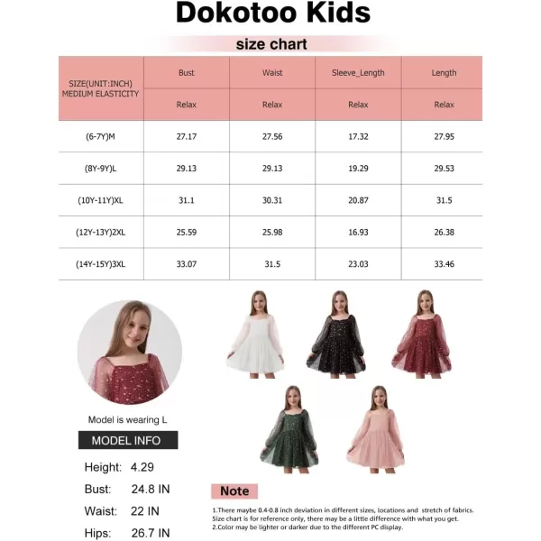 Girls Tulle Dress Sheer Mesh Puff Long Sleeve Star Overlay A Line Dress