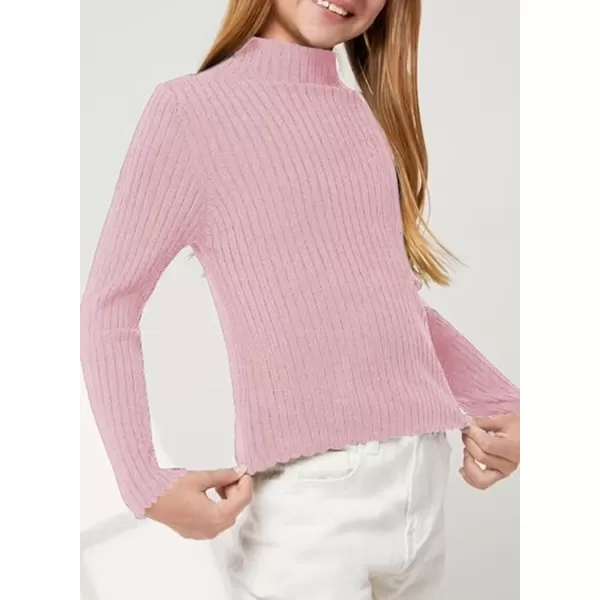 Girls Turtleneck Sweater Kids Casual Long Sleeve Knitted Slim Fit Pullover Tops 7-15 Years