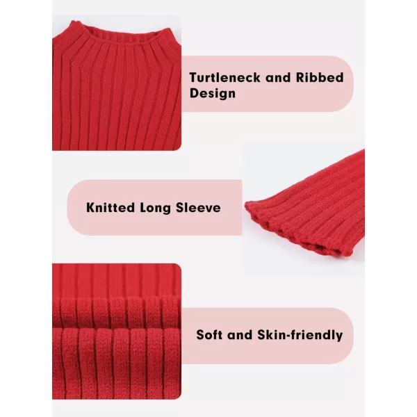 Girls Turtleneck Sweater Kids Casual Long Sleeve Knitted Slim Fit Pullover Tops 7-15 Years