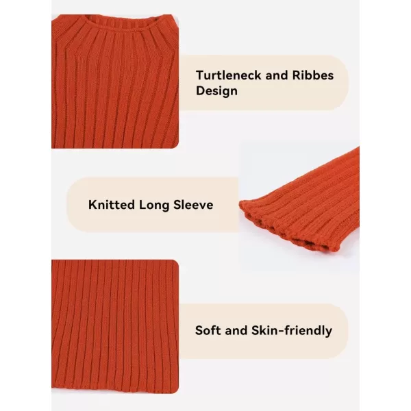 Girls Turtleneck Sweater Kids Casual Long Sleeve Knitted Slim Fit Pullover Tops 7-15 Years