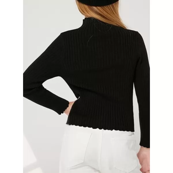 Girls Turtleneck Sweater Kids Casual Long Sleeve Knitted Slim Fit Pullover Tops 7-15 Years