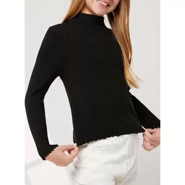 Girls Turtleneck Sweater Kids Casual Long Sleeve Knitted Slim Fit Pullover Tops 7-15 Years