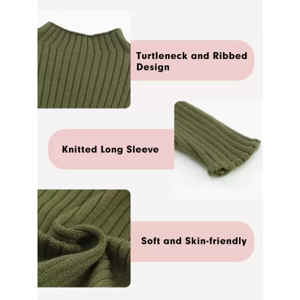 Girls Turtleneck Sweater Kids Casual Long Sleeve Knitted Slim Fit Pullover Tops 7-15 Years