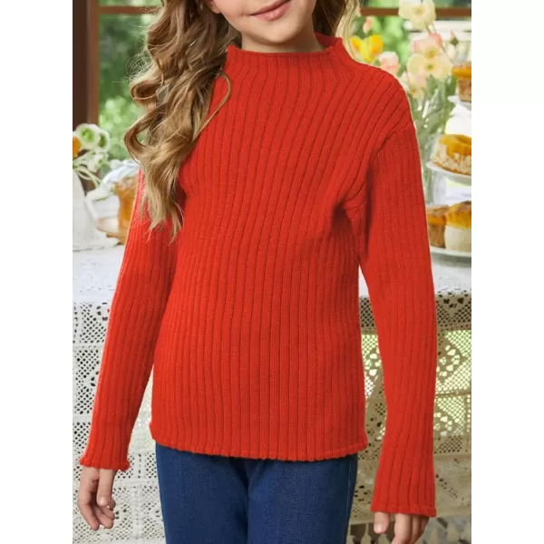 Girls Turtleneck Sweater Kids Casual Long Sleeve Knitted Slim Fit Pullover Tops 7-15 Years