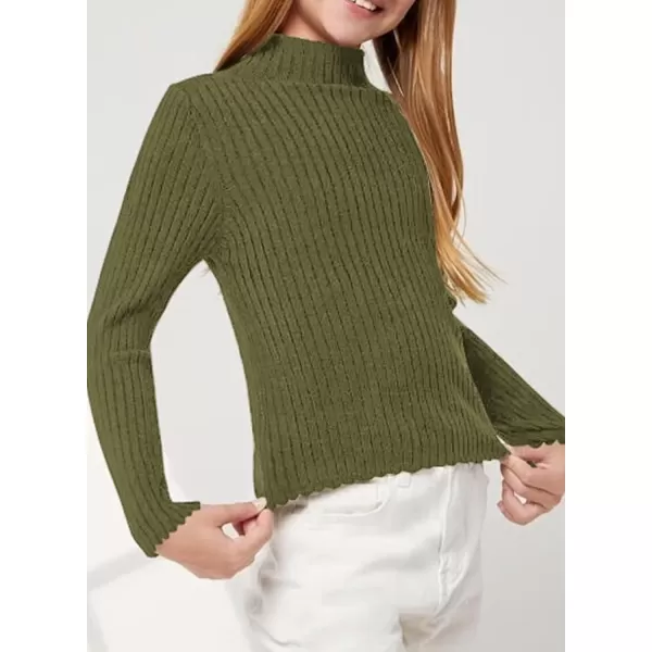 Girls Turtleneck Sweater Kids Casual Long Sleeve Knitted Slim Fit Pullover Tops 7-15 Years