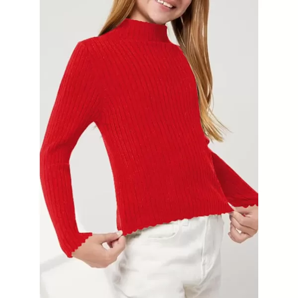 Girls Turtleneck Sweater Kids Casual Long Sleeve Knitted Slim Fit Pullover Tops 7-15 Years