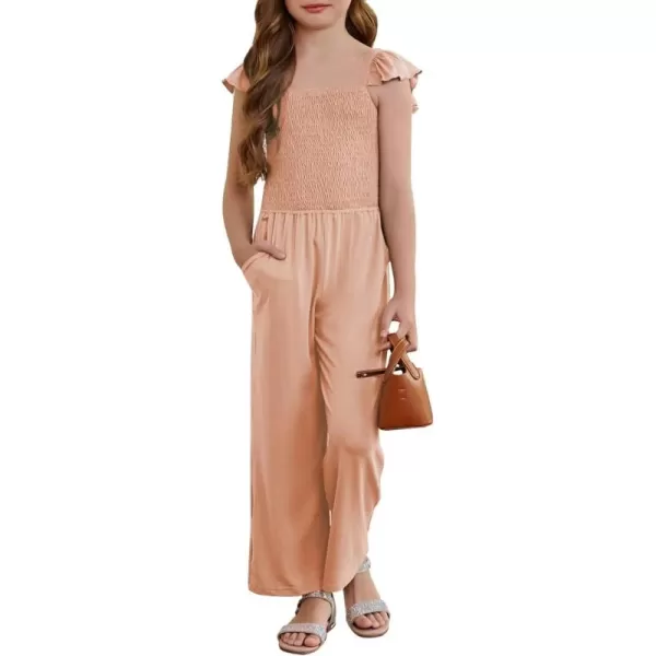 Girls Romper Summer Ruffle Sleeveless Wide Leg Jumpsuit 6-15 Years