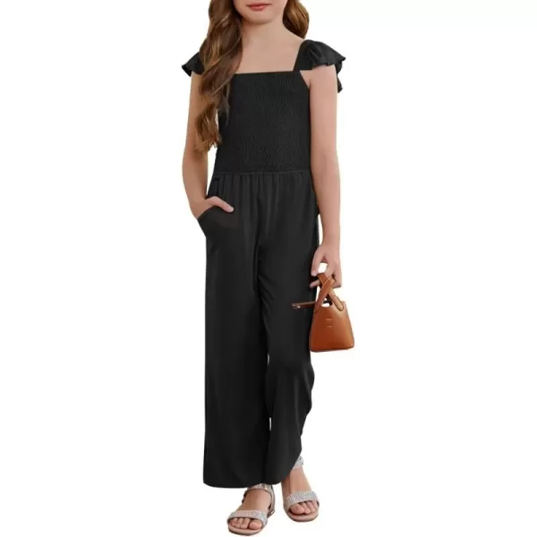Girls Romper Summer Ruffle Sleeveless Wide Leg Jumpsuit 6-15 Years