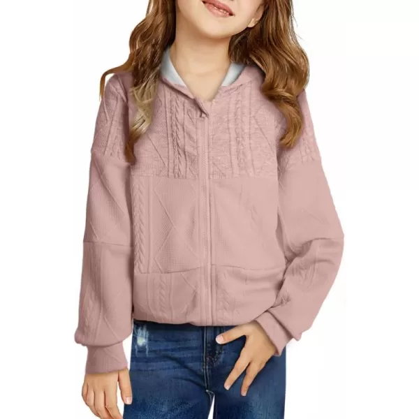 Girls Spring Tops Hoodie Fashion Color Block Zip Up Long Sleeve Hoodies Sweatshirts