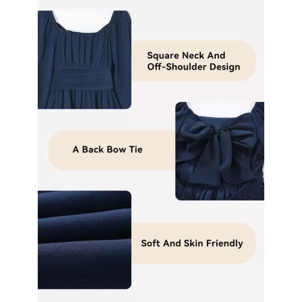 Girls Casual Long Sleeve Ruffle Hem Tie Back Off Shoulder Dresses 4-15 Years