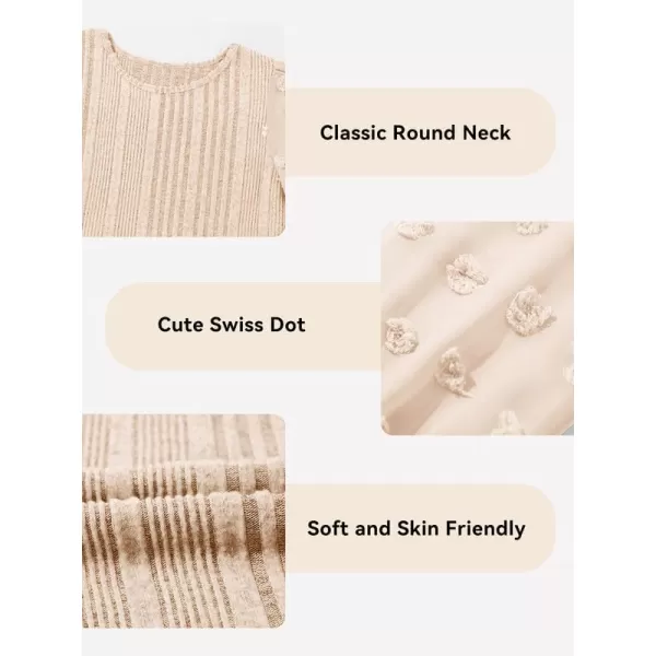 Girls Fall Long Sleeve Knit Dresses Casual Crewneck Swiss Dot A-line Dress 6-15 Years