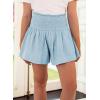 imageGirls Cotton Shorts Elastic Waist Pleated Ruffle Cute Shorts Flowy Casual Shorts 615 YearsSky Blue