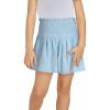 imageGirls Cotton Shorts Elastic Waist Pleated Ruffle Cute Shorts Flowy Casual Shorts 615 YearsSky Blue