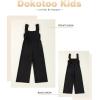 imageGirls Jumpsuit Ruffle Sleeveless Smocked Wide Leg Romper One Piece Summer Outfits with PocketsBlack