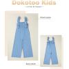 imageGirls Jumpsuit Ruffle Sleeveless Smocked Wide Leg Romper One Piece Summer Outfits with PocketsBlue