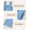 imageGirls Jumpsuit Ruffle Sleeveless Smocked Wide Leg Romper One Piece Summer Outfits with PocketsBlue