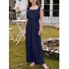 imageGirls Jumpsuit Ruffle Sleeveless Smocked Wide Leg Romper One Piece Summer Outfits with PocketsNavy Blue