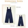 imageGirls Jumpsuit Ruffle Sleeveless Smocked Wide Leg Romper One Piece Summer Outfits with PocketsNavy Blue