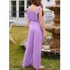 imageGirls Jumpsuit Ruffle Sleeveless Smocked Wide Leg Romper One Piece Summer Outfits with PocketsPurple