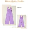 imageGirls Jumpsuit Ruffle Sleeveless Smocked Wide Leg Romper One Piece Summer Outfits with PocketsPurple