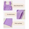 imageGirls Jumpsuit Ruffle Sleeveless Smocked Wide Leg Romper One Piece Summer Outfits with PocketsPurple