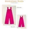imageGirls Jumpsuit Ruffle Sleeveless Smocked Wide Leg Romper One Piece Summer Outfits with PocketsRose Red