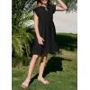 imageGirls Dresses Ruffle Trim Sleeveless V Neck Casual ALine Flowy Dress with PocketsBlack