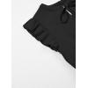 imageGirls Dresses Ruffle Trim Sleeveless V Neck Casual ALine Flowy Dress with PocketsBlack