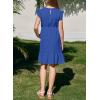 imageGirls Dresses Ruffle Trim Sleeveless V Neck Casual ALine Flowy Dress with PocketsDark Blue