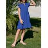 imageGirls Dresses Ruffle Trim Sleeveless V Neck Casual ALine Flowy Dress with PocketsDark Blue
