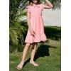 imageGirls Dresses Ruffle Trim Sleeveless V Neck Casual ALine Flowy Dress with PocketsPink
