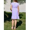 imageGirls Dresses Ruffle Trim Sleeveless V Neck Casual ALine Flowy Dress with PocketsPurple
