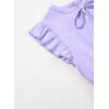 imageGirls Dresses Ruffle Trim Sleeveless V Neck Casual ALine Flowy Dress with PocketsPurple