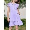 imageGirls Dresses Ruffle Trim Sleeveless V Neck Casual ALine Flowy Dress with PocketsPurple