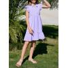 imageGirls Dresses Ruffle Trim Sleeveless V Neck Casual ALine Flowy Dress with PocketsPurple