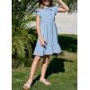 imageGirls Dresses Ruffle Trim Sleeveless V Neck Casual ALine Flowy Dress with PocketsSky Blue