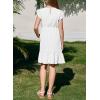 imageGirls Dresses Ruffle Trim Sleeveless V Neck Casual ALine Flowy Dress with PocketsWhite