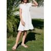 imageGirls Dresses Ruffle Trim Sleeveless V Neck Casual ALine Flowy Dress with PocketsWhite