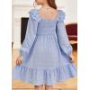 imageGirls Dresses with Tiered Ruffle Long Sleeve and Side Pockets Smocked Fall Spring Dress for 613 YearsLight Blue