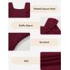 imageGirls Dresses with Tiered Ruffle Long Sleeve and Side Pockets Smocked Fall Spring Dress for 613 YearsRed