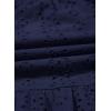 imageGirls Eyelet Cotton Dresses 2025 Ruffle Casual Puff Long Sleeve Aline Dress for 613 YearsNavy Blue