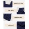 imageGirls Eyelet Cotton Dresses 2025 Ruffle Casual Puff Long Sleeve Aline Dress for 613 YearsNavy Blue
