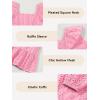 imageGirls Eyelet Cotton Dresses 2025 Ruffle Casual Puff Long Sleeve Aline Dress for 613 YearsPink