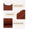 imageGirls Fall Long Sleeve Knit Dresses Casual Crewneck Swiss Dot Aline Dress 615 YearsBrown